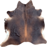 Grande peau de vache naturelle brune | Tapis en peau de vache brune | Poils bruns sur la peau |