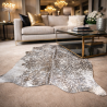Grau & Silber Holographisches Kuhfell | Grau & Silber Metallic Kuhfell Teppich