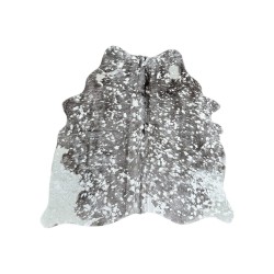 Grey & Silver Holographic Cowhide | Grey & Silver Metallic Cowskin Rug
