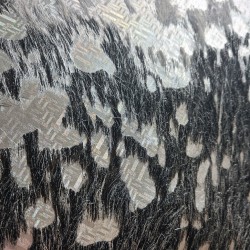 Grey & Silver Holographic Cowhide | Grey & Silver Metallic Cowskin Rug