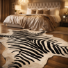 X/Large Printed Zebra Cowhide | Black & White Zebra Cowhide Rug |