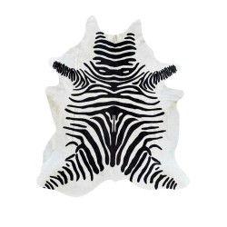 X/Großes bedrucktes Zebrafell | Schwarz-weißes Zebrafell-Teppich |