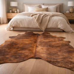 Large Brown Brindle Cowhide Rug| Brindle Cow Hide Rug| Brindle Cowskin