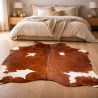 Large Chestnut Brown & White Cowhide | Red Brown & White Cow Hide Rug|
