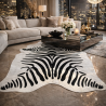 Large Printed Zebra Cowhide Rug| Large Black & White Zebra Cow Hide Rug