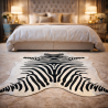 Large Printed Zebra Cowhide Rug| Large Black & White Zebra Cow Hide Rug