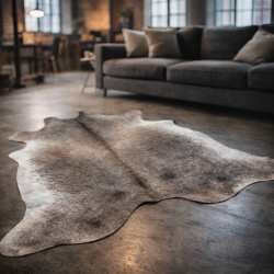 Triple XL Braun/Beige Kuhfell | Riesiger Kuhfell-Teppich | Enormes Kuhfell