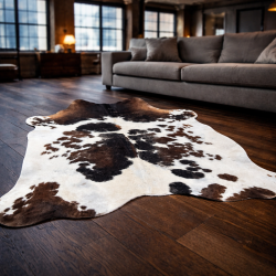 Extra Large Brown & White Cowhide Rug | X/Large Natural Cow Hide
