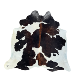 Dark Brown & White Cowhide Rug| Space Saving Brown & White Cowhide Rug