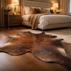 XX/Large Brown Brindle Cowhide Rug | Double XL Brindle Cow Hide |
