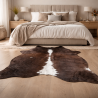 Large Natural Cowhide | Brown & White Cow Hide Rug| Brown Hair on Hide