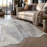 Grand tapis en peau de vache gris clair | Peau de vache gris pâle | Poils gris sur la peau