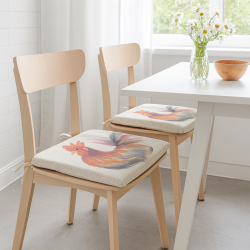 Coussins de chaise réversibles coniques à motif coq | Lot de 2, 4, 6 ou 8 coussins