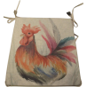 Rooster Reversible Tapered Seat Pads | Set of 2, 4, 6 or 8 Chair Pads