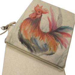Rooster Reversible Tapered Seat Pads | Set of 2, 4, 6 or 8 Chair Pads