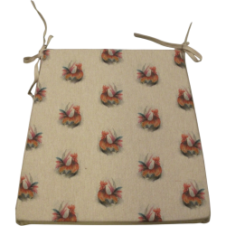 Petits coussins de chaise réversibles coniques à motif coq | Lot de 2, 4, 6 ou 8 coussins