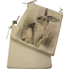 Rabbit Reversible Tapered Seat Pad | Set of 2,4,6 or 8 Bunny Chair Pads