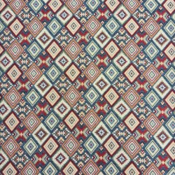 Tissu tapisserie aztèque | Tissu imprimé géométrique | Tissu multicolore