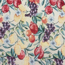 Tissu tapisserie à motifs de fruits naturels | Tissu imprimé fruits | Tissu pour loisirs créatifs à motifs de fruits