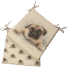 Large Pug Reversible Tapered Seat Pad | Set of 2, 4, 6 or 8 Chair Pads