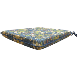 Tapered Seat Pad Strawberry Thief Navy | William Morris Print Seat Pads