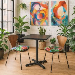 Tropische Blätter Sitzkissen mit konischer Form | Moderne, mehrfarbige Sitzkissen |