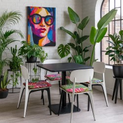 Tropical Leaves Tapered Seat Pad | Modern Multicoloured Seat Pads |