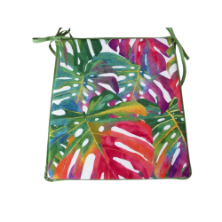 Tropical Leaves Tapered Seat Pad | Modern Multicoloured Seat Pads |
