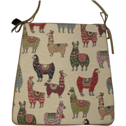 Coussin d'assise conique en tapisserie Lama | Coussins d'assise originaux en tapisserie animalière |