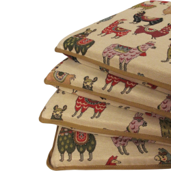 Coussin d'assise conique en tapisserie Lama | Coussins d'assise originaux en tapisserie animalière |