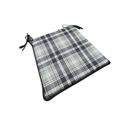 Highland Check Denim Sitzkissen mit konischer Form | Karierte konische Stuhlkissen
