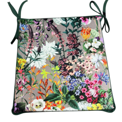 Velvet Rhapsody Tapered Seat Pads | Floral Velvet Tapered Chair Pads