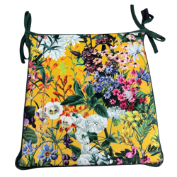 Velvet Midsummer Tapered Seat Pads | Floral Velvet Tapered Chair Pads