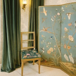 Velvet Chinoiserie konische Sitzkissen | Luxuriöse orientalische Samt-Stuhlkissen