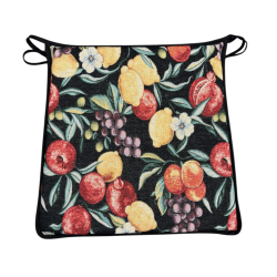 Schwarze Früchte Gobelin Sitzkissen | Frucht-Design Sitzkissen