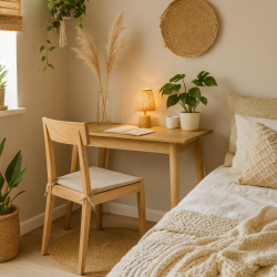 Plain Linen Tapered Seat Pads| Beige Tapered Seat Pads With Ties |