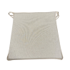 Coussins d'assise coniques en lin uni | Coussins d'assise coniques beiges avec attaches |