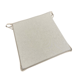 Coussins d'assise coniques en lin uni | Coussins d'assise coniques beiges avec attaches |