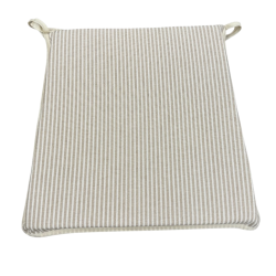 White Stripe Tapered Seat Pads| Striped Tapered Seat Pads With Ties |
