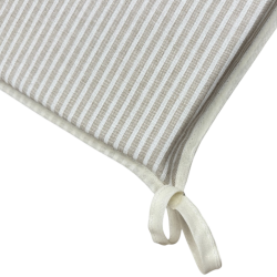 White Stripe Tapered Seat Pads| Striped Tapered Seat Pads With Ties |