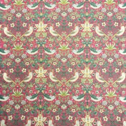 Strawberry Thief Crimson Fabric | William Morris Fabric | Red Fabric