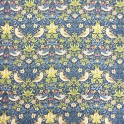 Erdbeerdieb Marine Stoff | William Morris Stoff | Blau Druckstoff