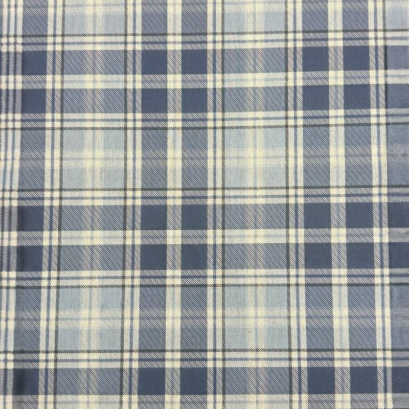 Highland Check Denim Fabric | Blue Tartan Checked Fabric | Blue Checks