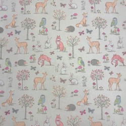 Woodland Animals Fabric | Craft Fabric | Multicoloured Animal Fabric