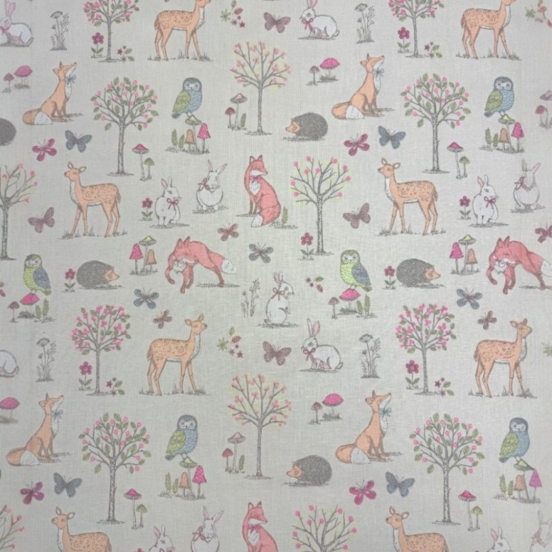 Woodland Animals Fabric | Craft Fabric | Multicoloured Animal Fabric