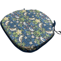 Strawberry Thief Navy Spindle Seat Pad | Floral Spindle Chair Pads |
