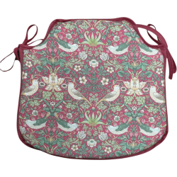 Erdbeer-Dieb Karmesinrotes Spindelsitzkissen | Florale Spindelstuhlpolster