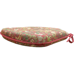 Strawberry Thief Crimson Spindle Seat Pad | Floral Spindle Chair Pads