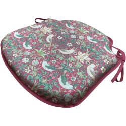 Strawberry Thief Crimson Spindle Seat Pad | Floral Spindle Chair Pads