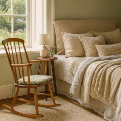 Spindle Seat Pad Willow Bough Sage Tapestry | Green Patterned Chair Pad